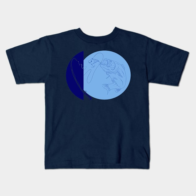 Bass Fishing Kids T-Shirt by nelateni